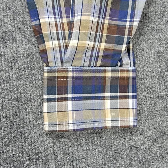 Peter Millar Shirt Mens Medium Plaid Button Up Long Sleeve Preppy Casual - Picture 10 of 10